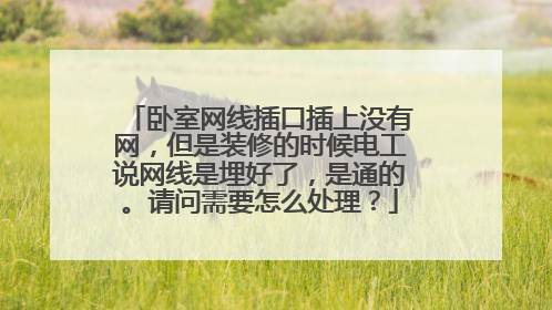 卧室网线插口插上没有网，但是装修的时候电工说网线是埋好了，是通的。请问需要怎么处理？