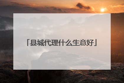 县城代理什么生意好