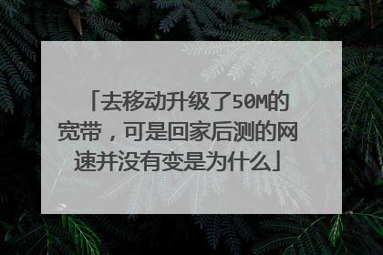 去移动升级了50M的宽带,可是回家后测的网速并没有变是为什么