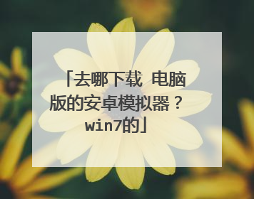 去哪下载 电脑版的安卓模拟器?win7的