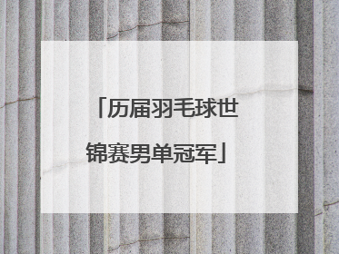 历届羽毛球世锦赛男单冠军