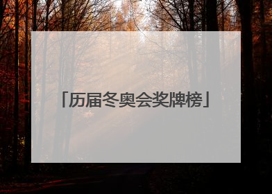 历届冬奥会奖牌榜