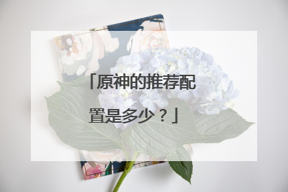 原神的推荐配置是多少？