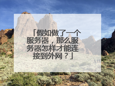 假如做了一个服务器,那么服务器怎样才能连接到外网?