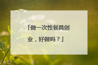 做一次性餐具创业,好做吗?