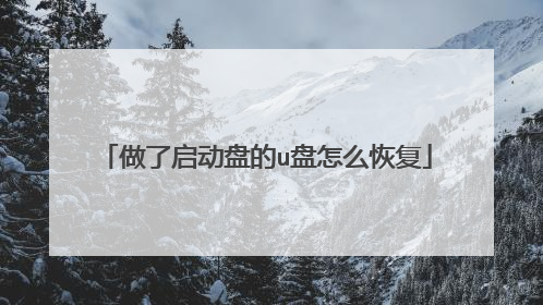 做了启动盘的u盘怎么恢复