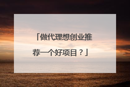 做代理想创业推荐一个好项目？