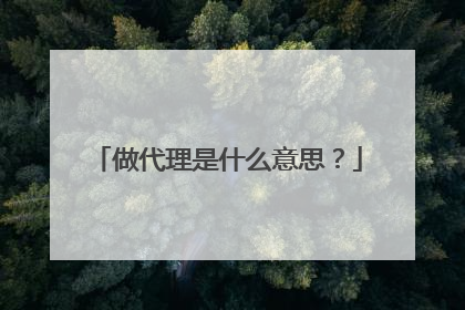 做代理是什么意思？