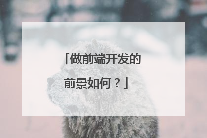 做前端开发的前景如何?