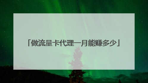 做流量卡代理一月能赚多少
