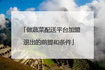 做蔬菜配送平台加盟退出的前提和条件