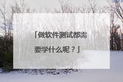 做软件测试都需要学什么呢?