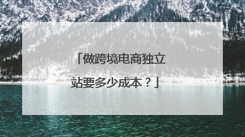 做跨境电商独立站要多少成本?