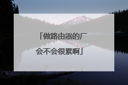 做路由器的厂会不会很累啊