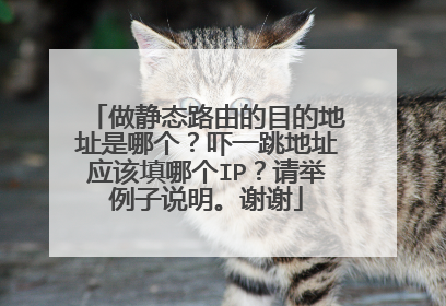 做静态路由的目的地址是哪个?吓一跳地址应该填哪个IP?请举例子说明。谢谢
