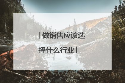 做销售应该选择什么行业