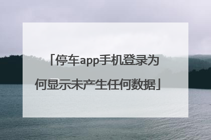 停车app手机登录为何显示未产生任何数据