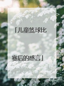 儿童篮球比赛后的感言
