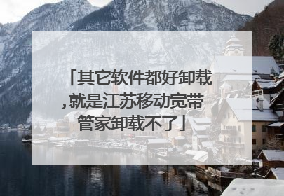 其它软件都好卸载,就是江苏移动宽带管家卸载不了