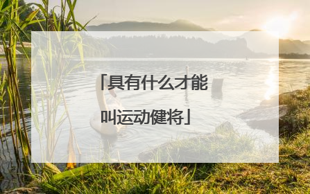具有什么才能叫运动健将