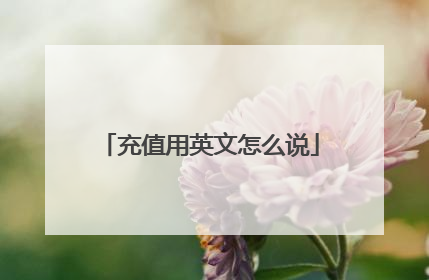 充值用英文怎么说