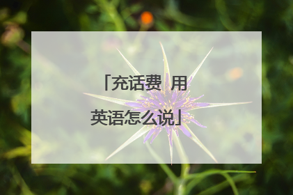 充话费 用英语怎么说