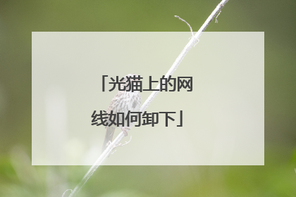 光猫上的网线如何卸下