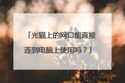 光猫上的网口能直接连到电脑上使用吗？