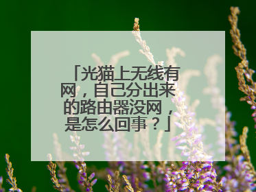 光猫上无线有网，自己分出来的路由器没网，是怎么回事？