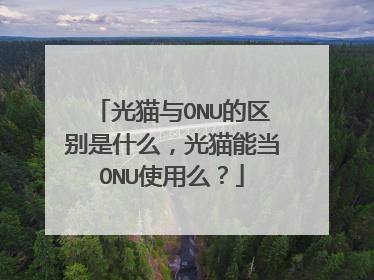 光猫与ONU的区别是什么,光猫能当ONU使用么?