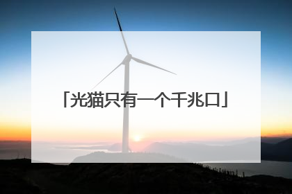 光猫只有一个千兆口