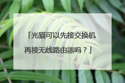光猫可以先接交换机再接无线路由器吗?
