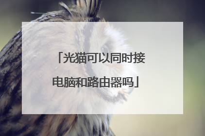 光猫可以同时接电脑和路由器吗