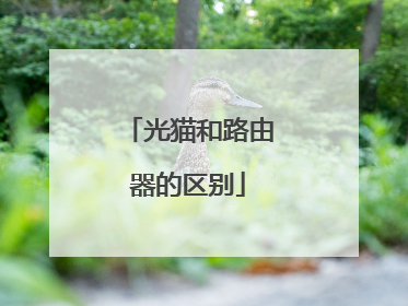 光猫和路由器的区别