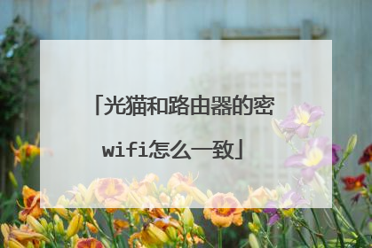 光猫和路由器的密wifi怎么一致