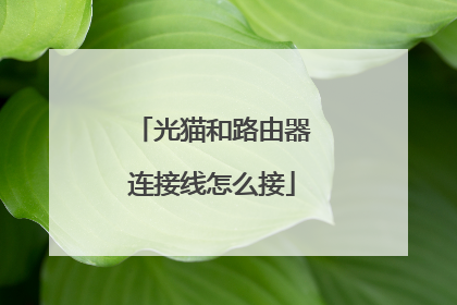光猫和路由器连接线怎么接