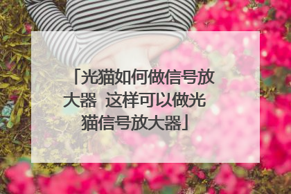 光猫如何做信号放大器 这样可以做光猫信号放大器