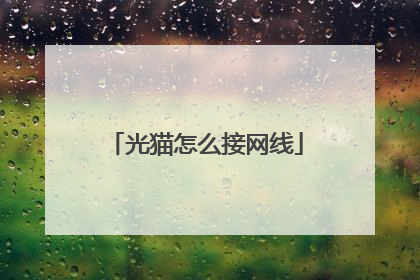 光猫怎么接网线