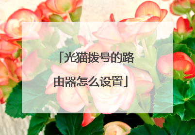 光猫拨号的路由器怎么设置