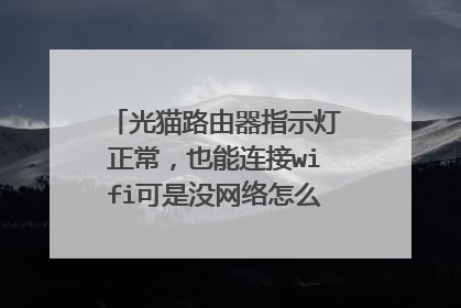 光猫路由器指示灯正常,也能连接wifi可是没网络怎么回事,求解