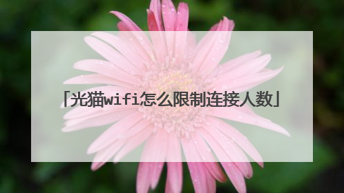 光猫wifi怎么限制连接人数