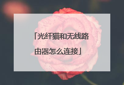 光纤猫和无线路由器怎么连接