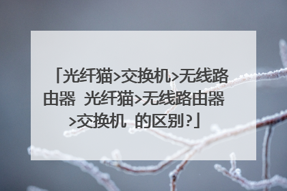 光纤猫>交换机>无线路由器 光纤猫>无线路由器>交换机 的区别?