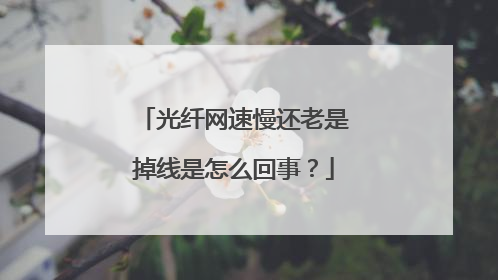 光纤网速慢还老是掉线是怎么回事?