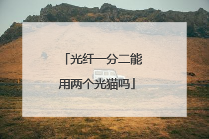 光纤一分二能用两个光猫吗