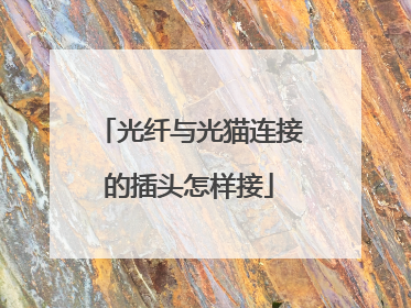 光纤与光猫连接的插头怎样接