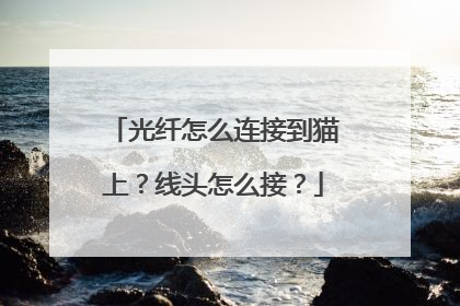 光纤怎么连接到猫上?线头怎么接?
