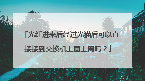 光纤进来后经过光猫后可以直接接到交换机上面上网吗？