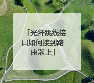 光纤跳线接口如何接到路由器上