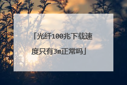 光纤100兆下载速度只有3m正常吗